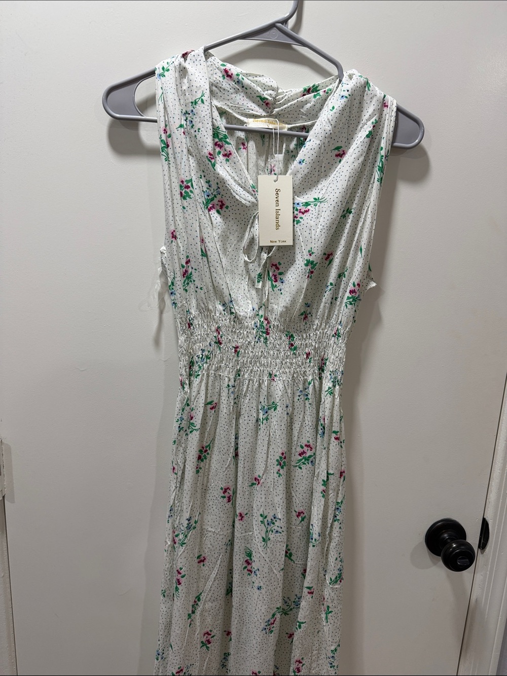 Seven Islands White Floral Sleeveless Summer Dress - Picture 4 of 12
